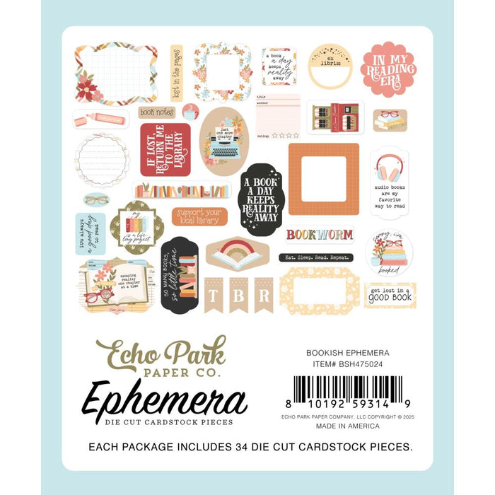 Echo Park Bookish - Ephemera Icons