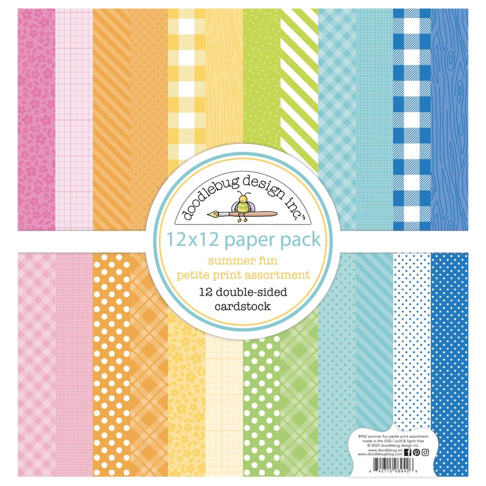 Doodlebug Design Summer Fun - Petite Prints 12x12 Paper Pack