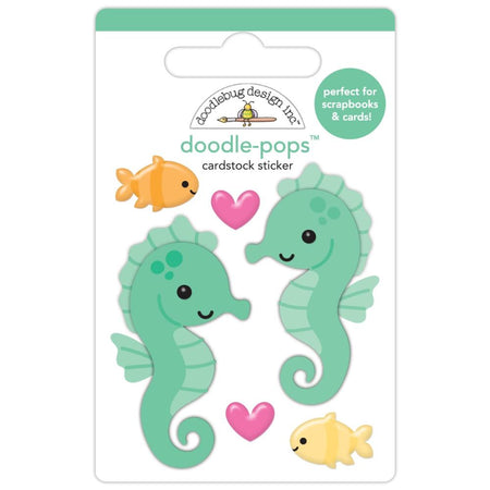 Doodlebug Design Summer Fun - Sam & Sally Seahorse Doodle-Pops 3D Sticker