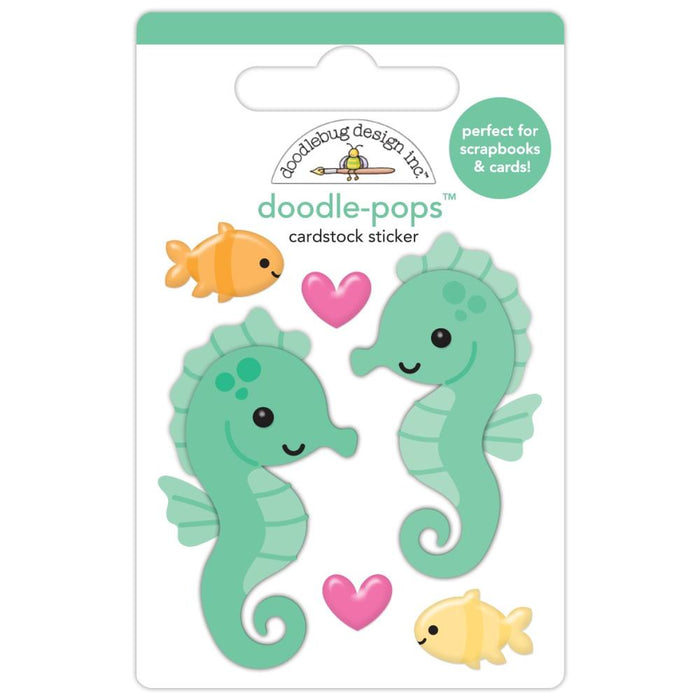 Doodlebug Design Summer Fun - Sam & Sally Seahorse Doodle-Pops 3D Sticker