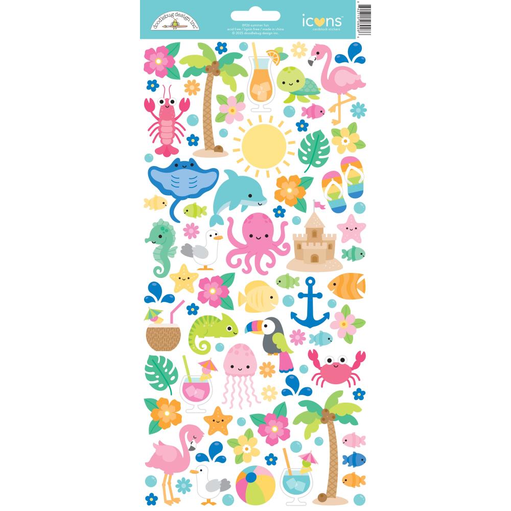 Doodlebug Design Summer Fun - Icon Stickers