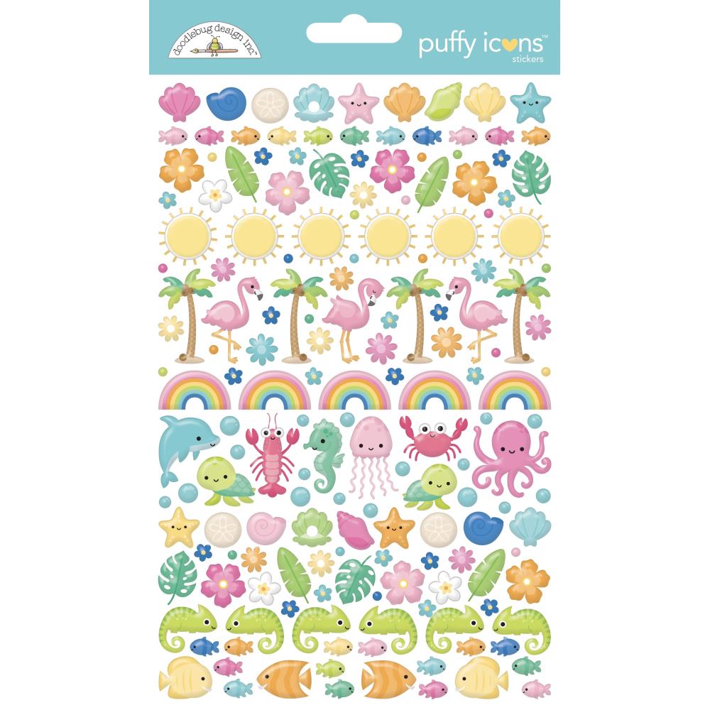Doodlebug Design Summer Fun - Puffy Icon Stickers
