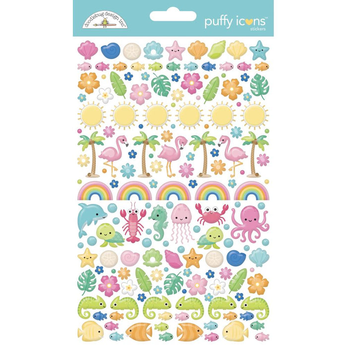 Doodlebug Design Summer Fun - Puffy Icon Stickers