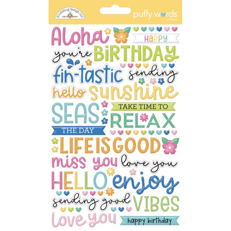 Doodlebug Design Summer Fun - Puffy Word Stickers
