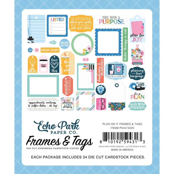 Echo Park Plan On It - Ephemera Frames & Tags