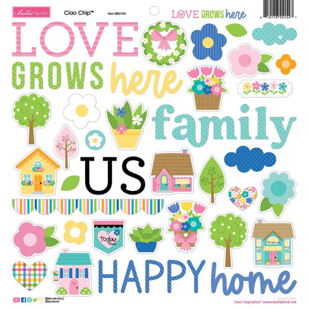 Bella Blvd Love Grows Here - Ciao Chip Chipboard Stickers