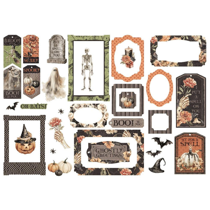 Graphic 45 Ghostly Greetings - Chipboard Tags & Frames