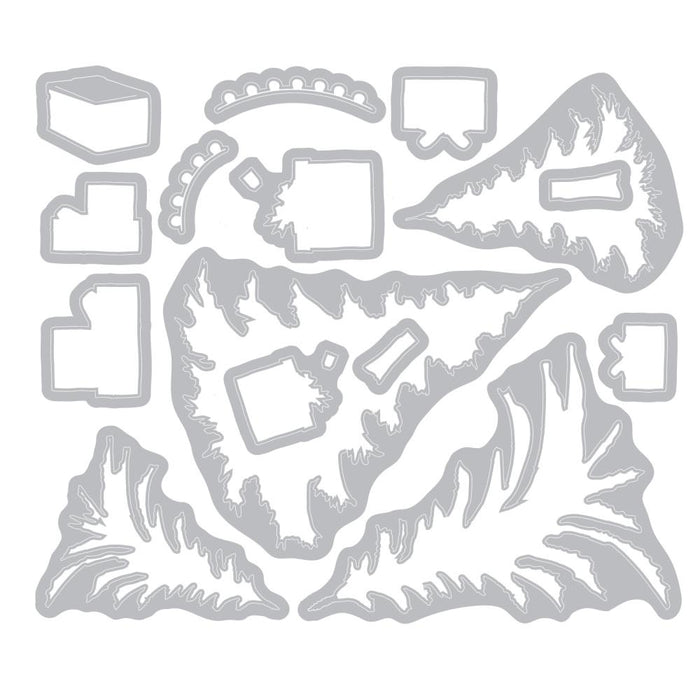 Sizzix Framelits Die & Stamp Set by 49 & Market - Trees And Trinkets