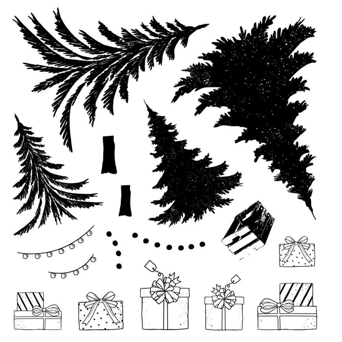 Sizzix Framelits Die & Stamp Set by 49 & Market - Trees And Trinkets