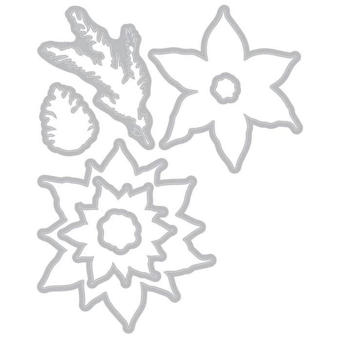 Sizzix Framelits Die & Stamp Set by 49 & Market - Poinsettia Trio