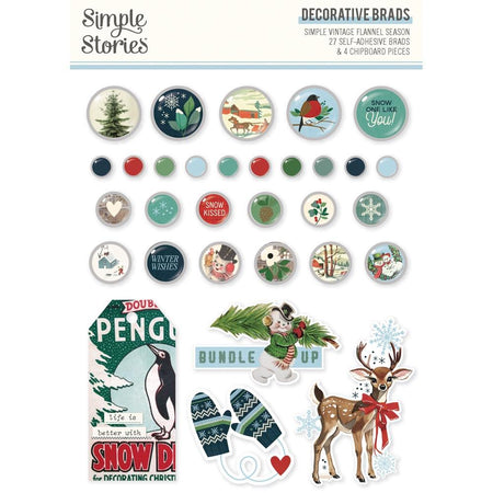 Simple Stories Simple Vintage Flannel Season - Decorative Brads