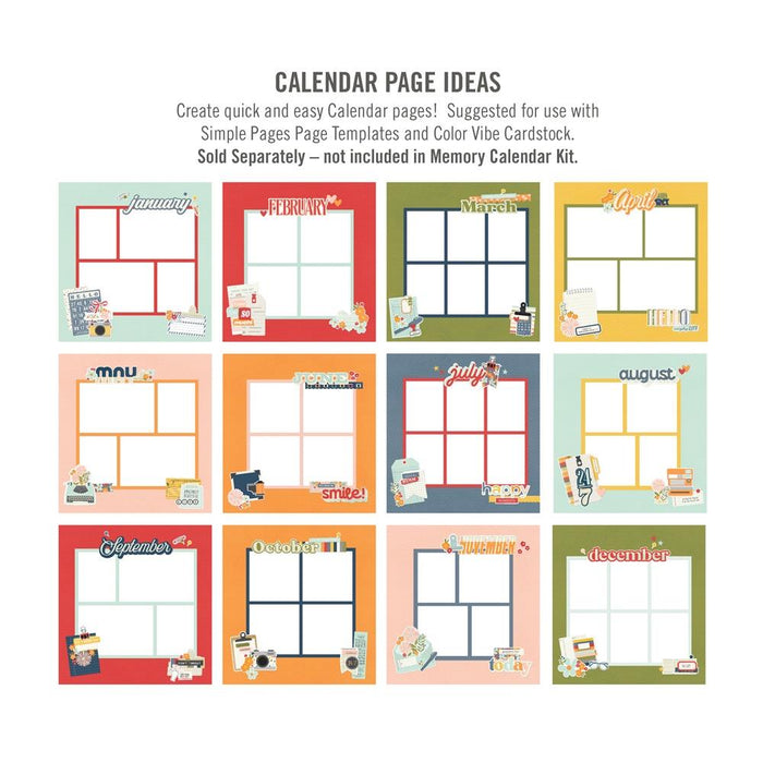Simple Stories 12 Month Memory Calendar Kit