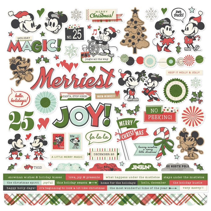 Simple Stories Say Cheese Classic Mouse Christmas - Element Stickers
