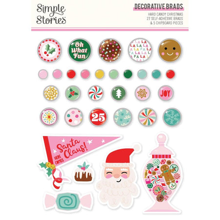 Simple Stories Hard Candy Christmas - Decorative Brads