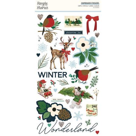 Simple Stories Simple Vintage Flannel Season - Chipboard Stickers