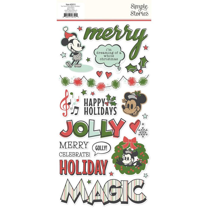 Simple Stories Say Cheese Classic Mouse Christmas - Foam Stickers