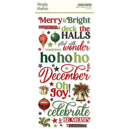 Simple Stories Simple Vintage Believe - Foam Stickers