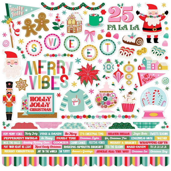 Simple Stories Hard Candy Christmas - Element Stickers