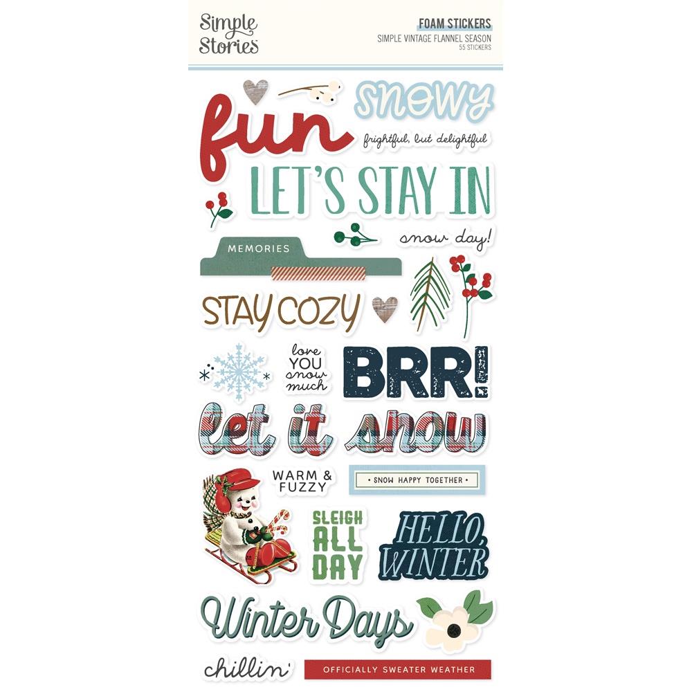 Simple Stories Simple Vintage Flannel Season - Foam Stickers