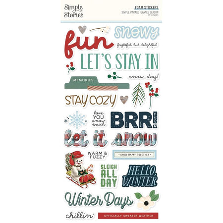 Simple Stories Simple Vintage Flannel Season - Foam Stickers