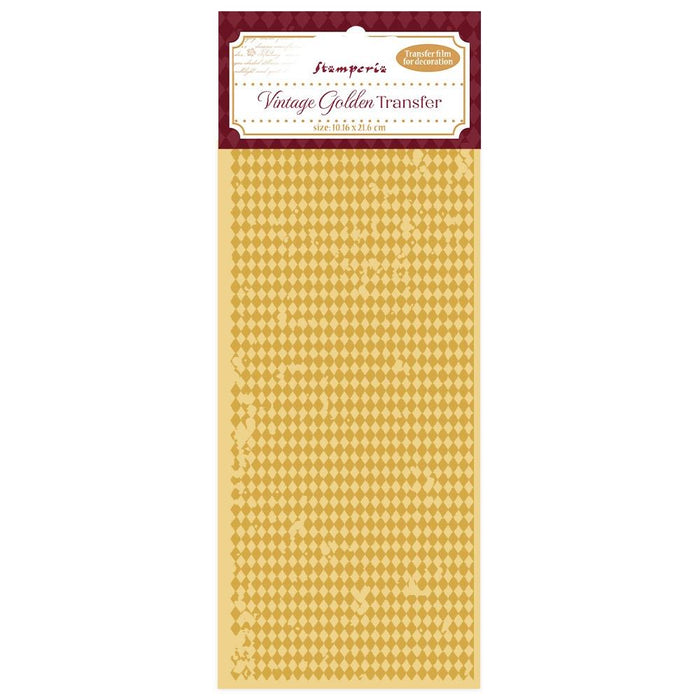 Stamperia Vintage Golden Transfer Film - Rhombuses Pattern