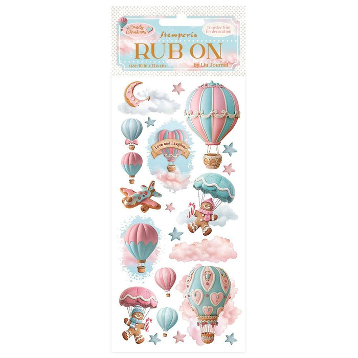 Stamperia Candy Christmas - Air Balloons Rub-Ons
