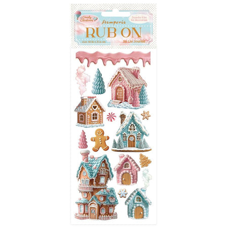 Stamperia Candy Christmas - Marzipan Houses Rub-Ons