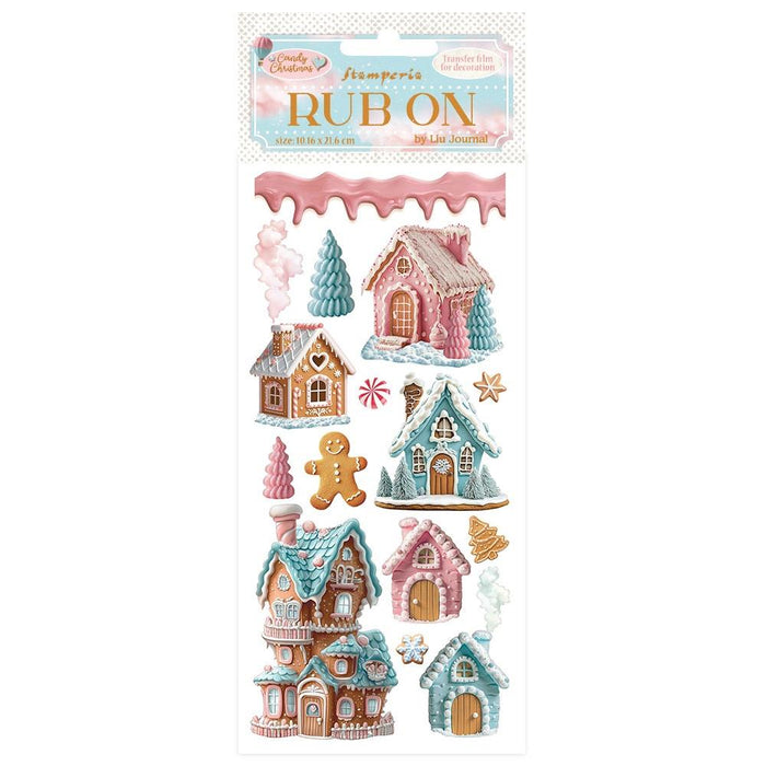 Stamperia Candy Christmas - Marzipan Houses Rub-Ons