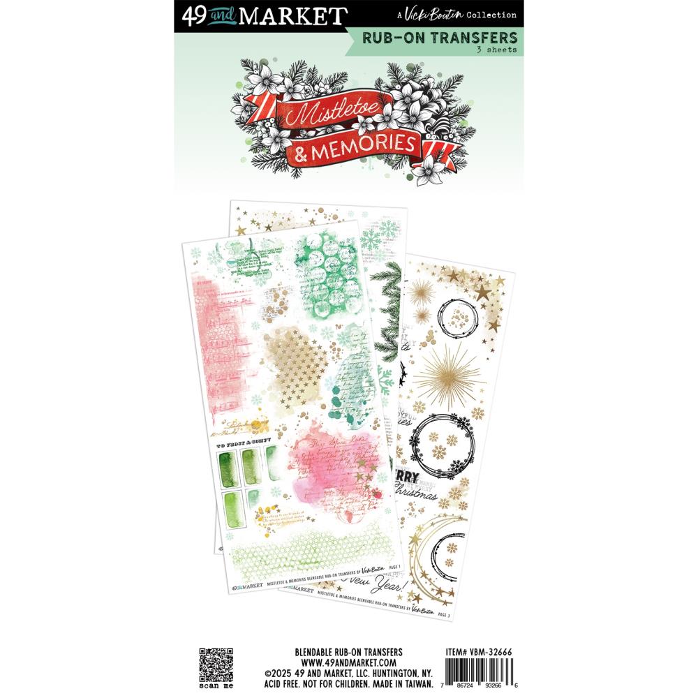 49 & Market Vicki Boutin Mistletoe & Memories - Blendable Rub-On Transfers