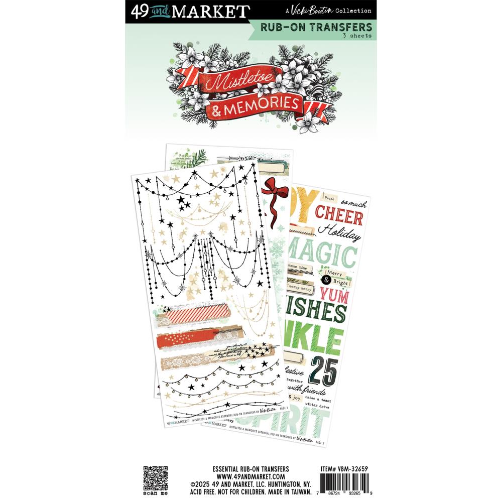49 & Market Vicki Boutin Mistletoe & Memories - Essential Rub-On Transfers