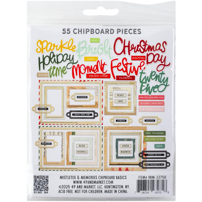 49 & Market Vicki Boutin Mistletoe & Memories - Chipboard Basics
