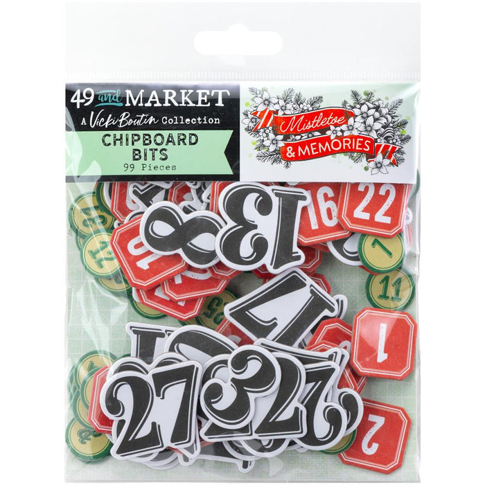 49 & Market Vicki Boutin Mistletoe & Memories - Chipboard Bits