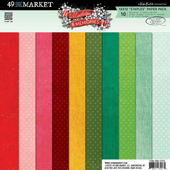49 & Market Vicki Boutin Mistletoe & Memories - 12x12 Staples Paper Pack