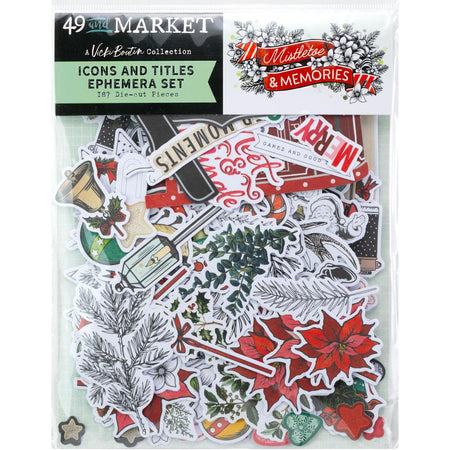 49 & Market Vicki Boutin Mistletoe & Memories - Icon & Titles Ephemera Set