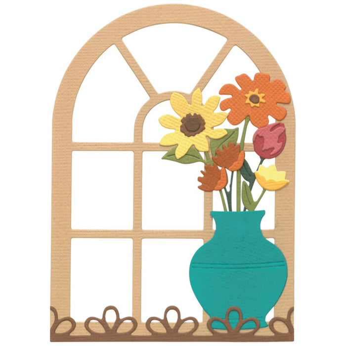 Sizzix Thinlits Die - Windowsill Flowers & Vase