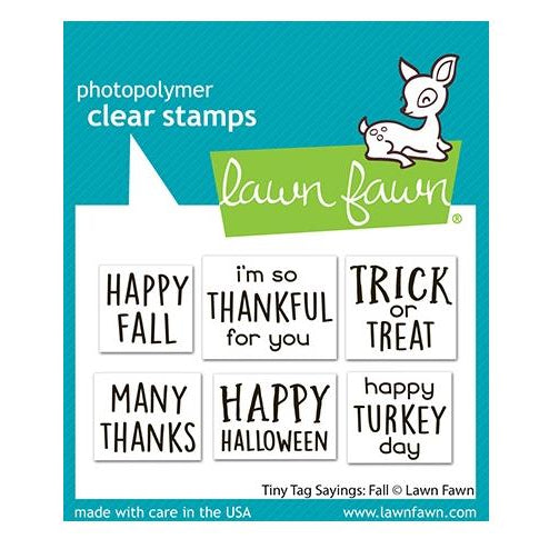 Lawn Fawn Clear Stamps - Tiny Tag Sayings Fall