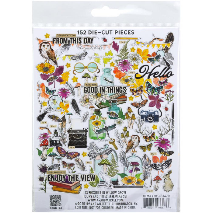 49 & Market Vicki Boutin Curiosities In Willow Grove - Icon & Titles Ephemera Set