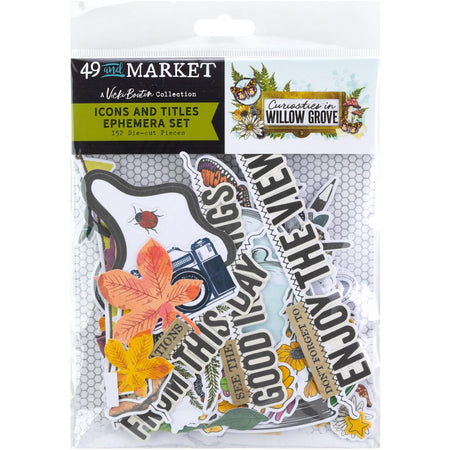 49 & Market Vicki Boutin Curiosities In Willow Grove - Icon & Titles Ephemera Set