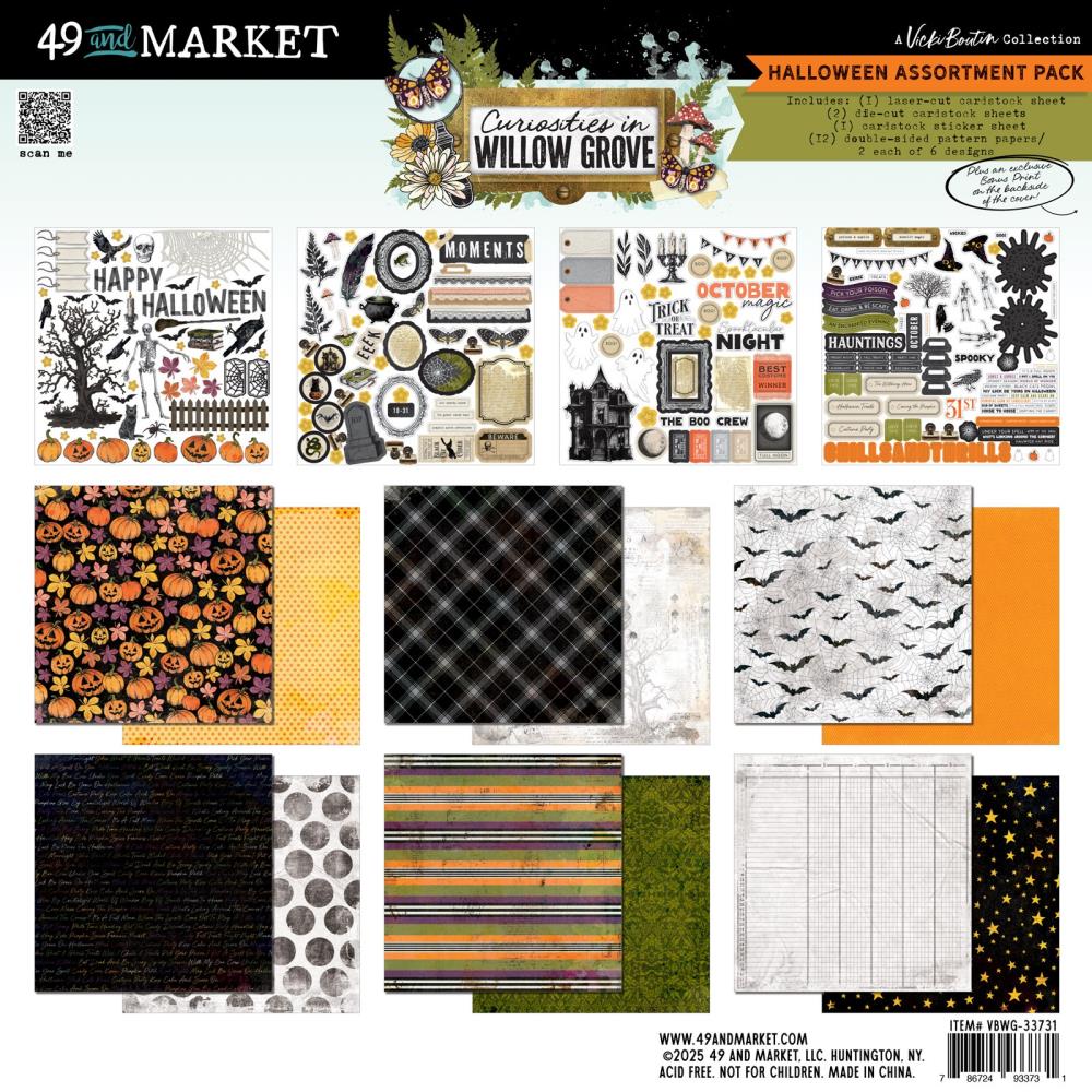 49 & Market Vicki Boutin Curiosities In Willow Grove - Halloween Assortment 12x12 Paper Pack