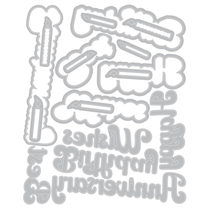 Sizzix Thinlits Stamp & Die Set by 49 & Market - Birthday Wishes