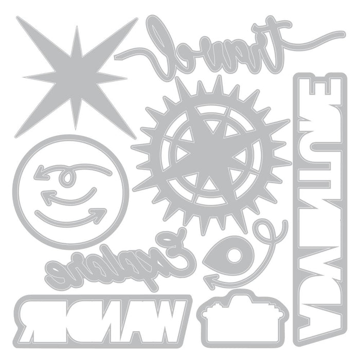 Sizzix Thinlits Die & Stamp Set by 49 & Market - Wanderlust Explorer