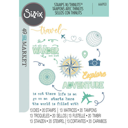 Sizzix Thinlits Die & Stamp Set by 49 & Market - Wanderlust Explorer