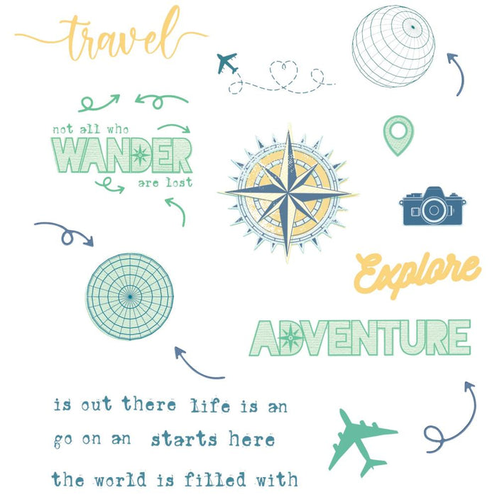 Sizzix Thinlits Die & Stamp Set by 49 & Market - Wanderlust Explorer