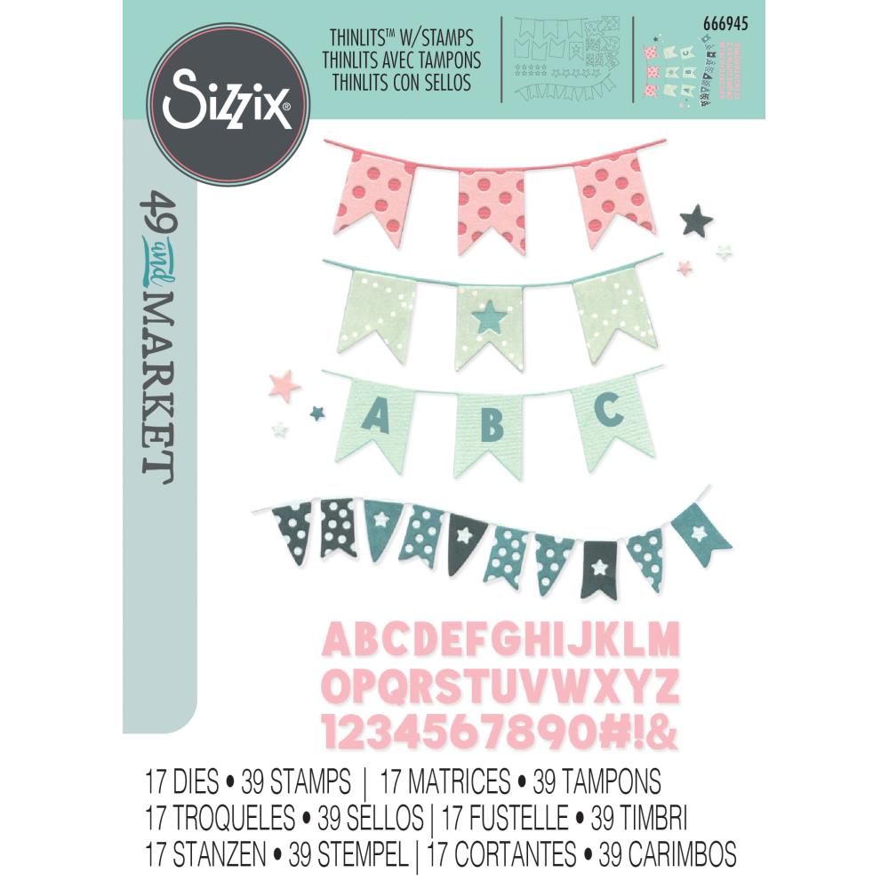 Sizzix Thinlits Stamp & Die Set by 49 & Market - Banner Bash