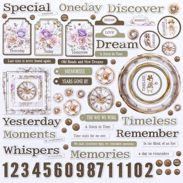 49 & Market Echoes Of Time - Chipboard Set Bits