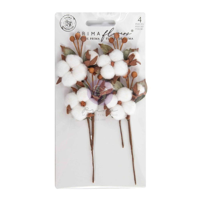 Prima Twinkle & Treats - Snowy Cotton Flowers