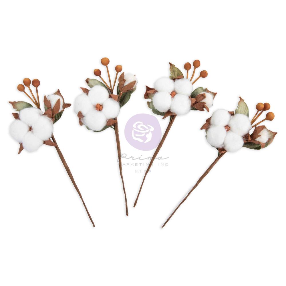 Prima Twinkle & Treats - Snowy Cotton Flowers