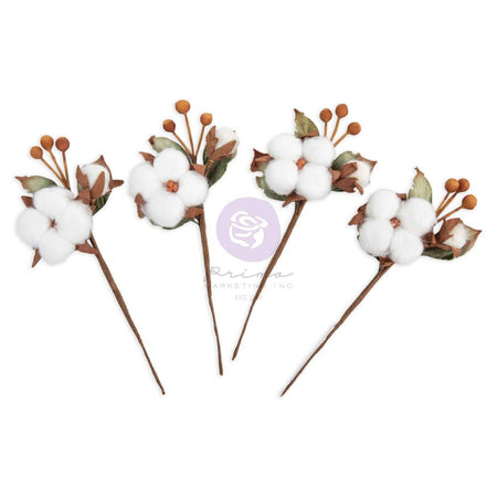 Prima Twinkle & Treats - Snowy Cotton Flowers