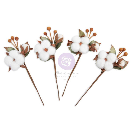 Prima Twinkle & Treats - Snowy Cotton Flowers