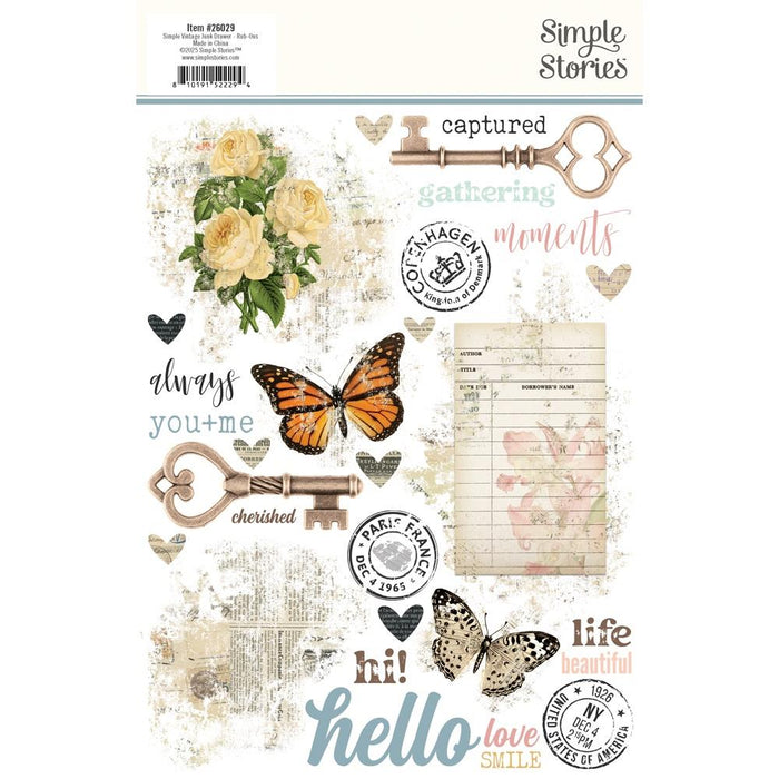 Simple Stories Simple Vintage Junk Drawer - Rub-Ons